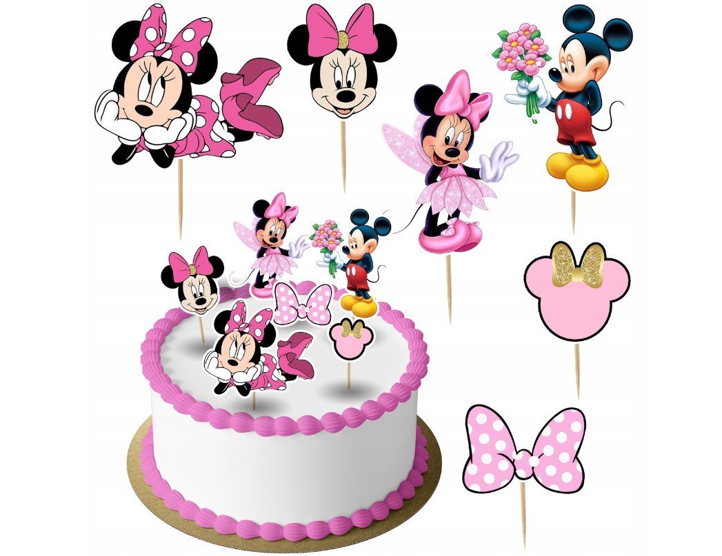 Festivalartikel Tortenstecker Mickey Minnie Mouse Topper Set 6 Stk Torten Deko Kuchen Junge von Festivalartikel