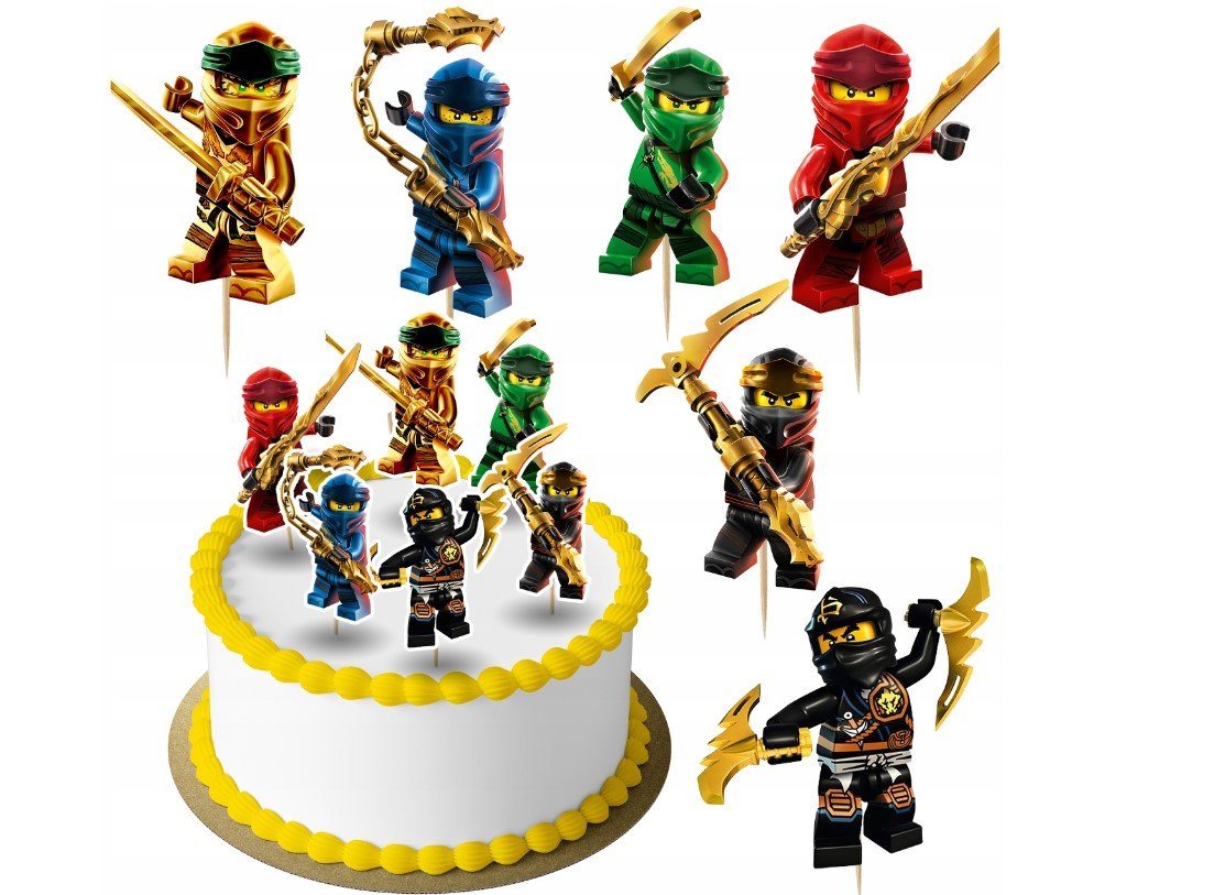 Festivalartikel Tortenstecker NINJAGO Topper Set 6 Stk Geburstag Torten Deko Kuchen Junge von Festivalartikel