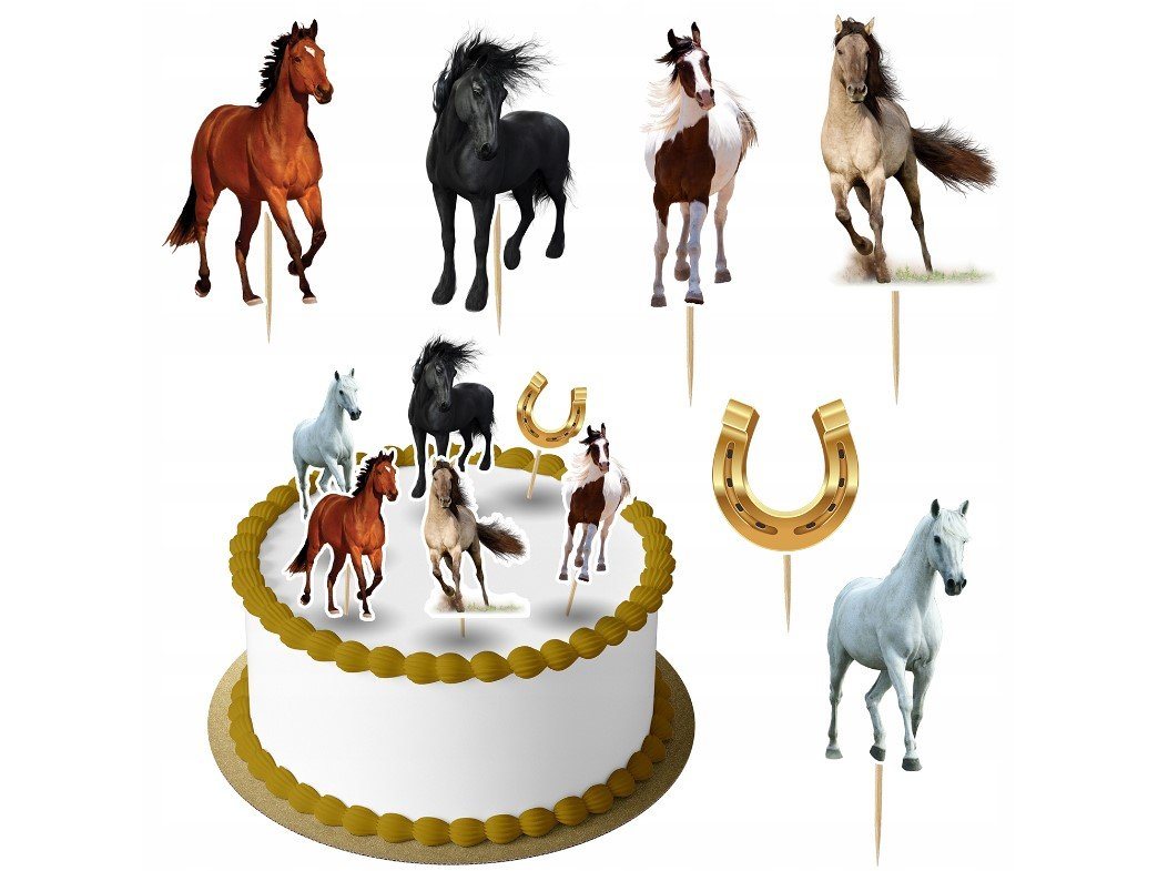 Festivalartikel Tortenstecker Pferd Topper Set 6 Stk Geburstag Torten Deko Kuchen Junge von Festivalartikel