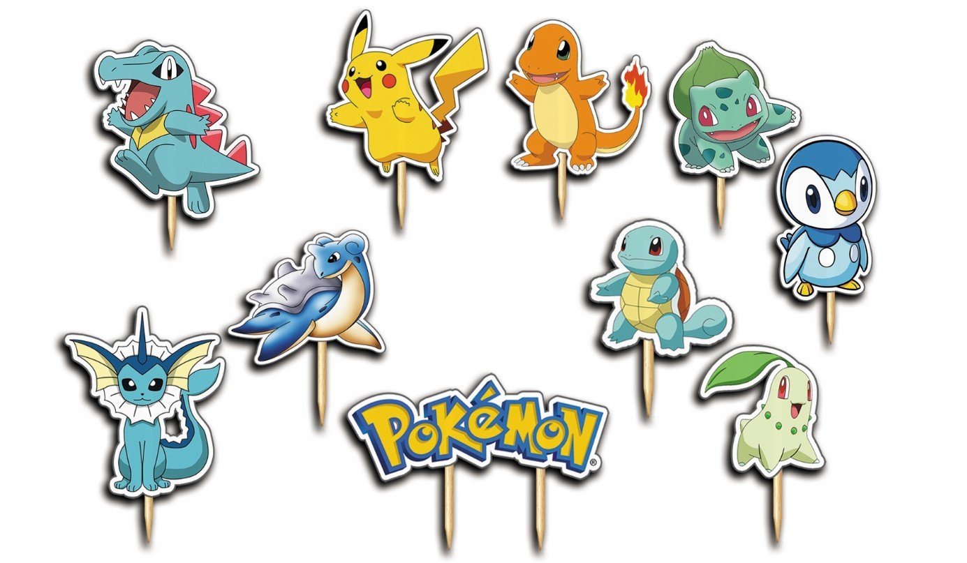 Festivalartikel Tortenstecker Pokemon Topper Set 10 Stk Geburstag Torten Deko Kuchen Junge von Festivalartikel