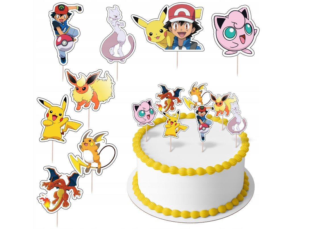 Festivalartikel Tortenstecker Pokemon Topper Set 8 Stk Geburstag Torten Deko Kuchen Junge von Festivalartikel