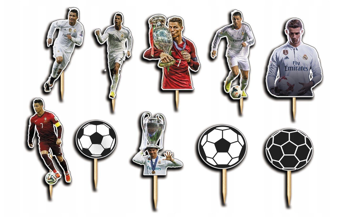 Festivalartikel Tortenstecker RONALDO Topper Set 10 Stk Geburstag Torten Deko Kuchen Junge von Festivalartikel