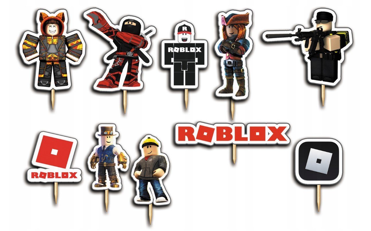 Festivalartikel Tortenstecker Roblox Topper Set 10 Stk Geburstag Torten Deko Kuchen Junge von Festivalartikel