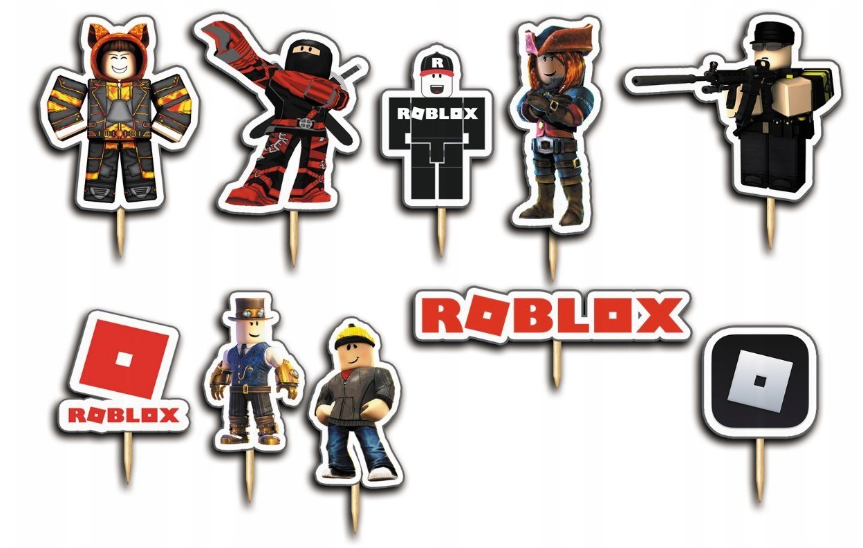 Festivalartikel Tortenstecker Roblox Topper Set 10 Stk Geburstag Torten Deko Kuchen Junge von Festivalartikel