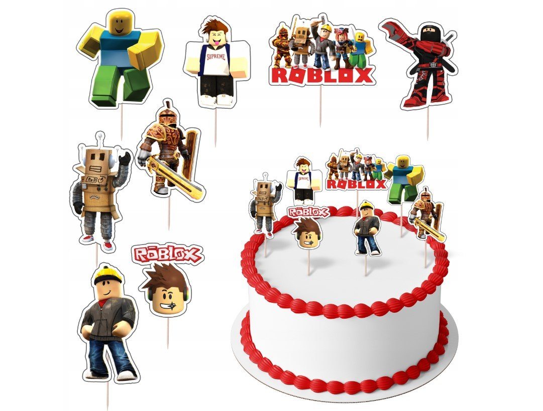 Festivalartikel Tortenstecker Roblox Topper Set 8 Stk Geburstag Torten Deko Kuchen Junge von Festivalartikel