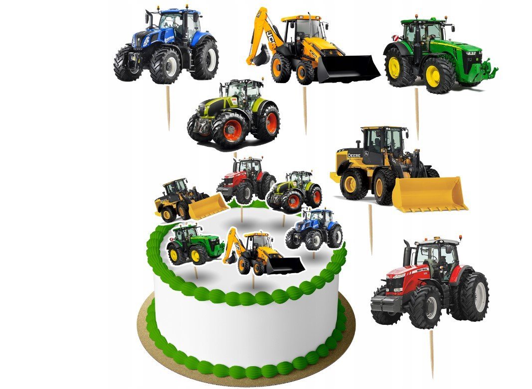 Festivalartikel Tortenstecker Traktor Topper Set 6 Stk Geburstag Torten Deko Kuchen Junge von Festivalartikel