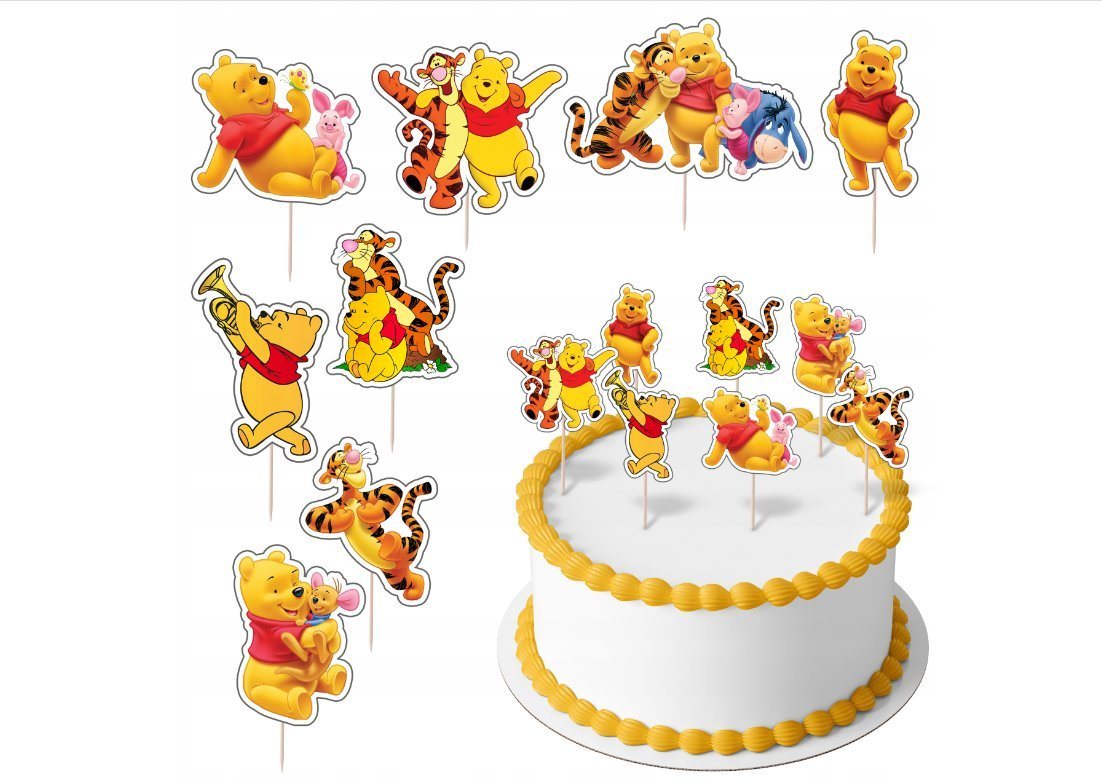 Festivalartikel Tortenstecker Winnie Puuh Topper Set 8 Stk Geburstag Torten Deko Kuchen Junge von Festivalartikel