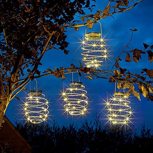 4er Pack – Festive Lights – solarbetriebene Outdoor LED Spiral-Laternen inkl. Solarpaneel, Akku & Dämmerungsschalter (4er Pack) von Festive Lights