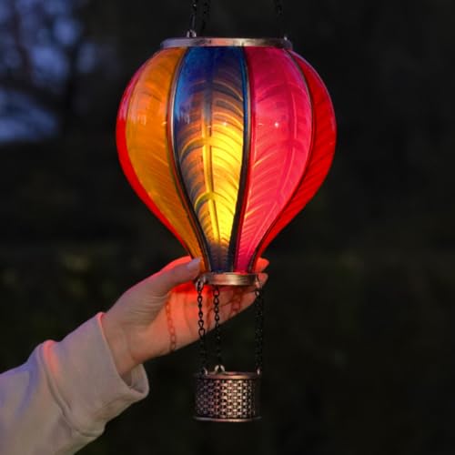 Festive Lights - 62 cm Solar Power XL Regenbogenfleck Cool Fiesta Realistische Flamme Outdoor Hängende SMD LED Heißluftballon Laterne - Mehrfarbiger Glaseffekt Flaming Gartenleuchte mit Griff Festive Lights - 62 cm Solar Power XL Regenbogenfleck Cool Fiesta Realistische Flamme Outdoor Hängende SMD LED Heißluftballon Laterne - Mehrfarbiger Glaseffekt Flaming Gartenleuchte mit Griff von Festive Lights