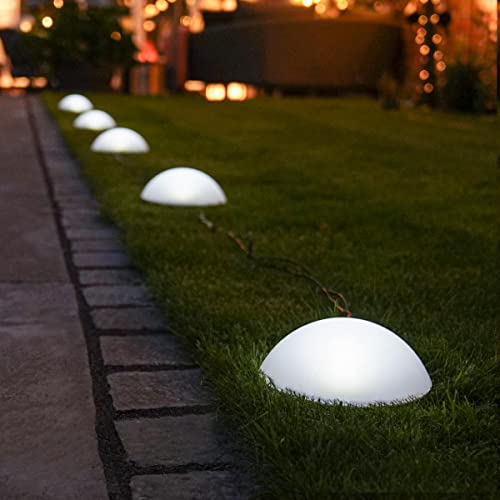 Festive Lights - Solar Halbkugel Garten Leuchte, 5er Pack Boden Lampe, Wegeleuchte für Außen, IP44 Wasserdicht von Festive Lights