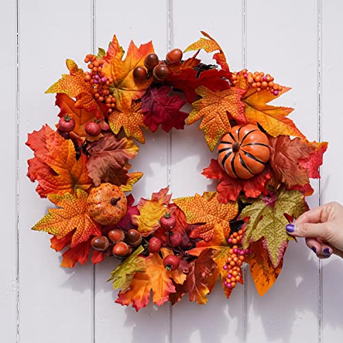 Künstlicher Herbst Türkranz, 40cm Deko Kranz mit Beeren, Kürbissen und Eicheln von Festive Lights Künstlicher Herbst Türkranz, 40cm Deko Kranz mit Beeren, Kürbissen und Eicheln von Festive Lights von Festive Lights