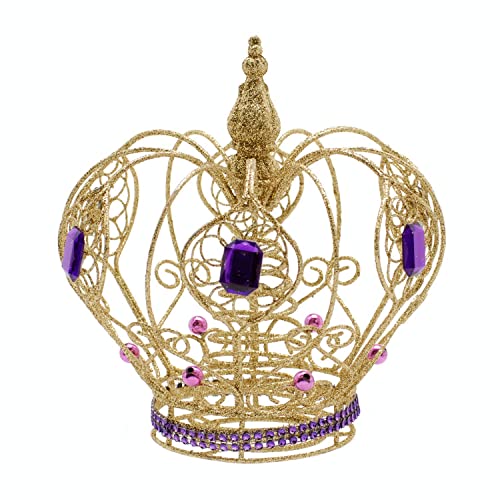 Festive Productions Baumspitze: Goldfarbene Glitzerkrone mit Edelsteinen: 20 cm Festive Productions Baumspitze: Goldfarbene Glitzerkrone mit Edelsteinen: 20 cm von Festive Productions