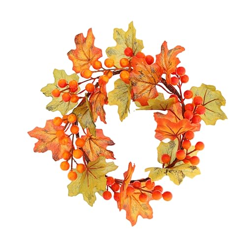 Festlicher 25 cm Herbstkranz mit Ahornblättern und Beeren – rustikale Mini-Hängedekoration für Herbst, Halloween oder herbstliche Heimdekorationen von Festive Productions