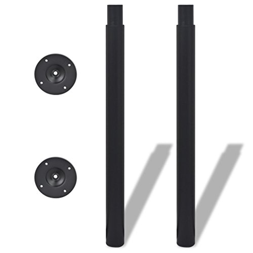 Festnight 2er Set Höhen Verstellbar Tischbein Tischbeine Teleskopfuß Tischfuß Schwarz 710 mm bis 1100 mm von Festnight