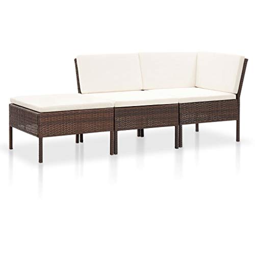 Festnight 3-TLG. Garten-Lounge-Set mit Auflagen Sitzgruppe Garten Garnitur Lounge Sofa Sitzgarnitur Gartenset Gartensofa Ecksofa Mittelsofa Fu?hocker Poly Rattan Braun Festnight 3-TLG. Garten-Lounge-Set mit Auflagen Sitzgruppe Garten Garnitur Lounge Sofa Sitzgarnitur Gartenset Gartensofa Ecksofa Mittelsofa Fu?hocker Poly Rattan Braun von Festnight