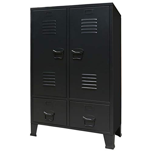 Festnight Aktenschrank Büroschrank Metallschrank Sideboard Kommode Kleiderschrank Beistellschrank Komodenschrank Mehrzweckschrank Schrank Wohnzimmer Schlafzimmer Büro, Schwarz, 67x35x107 cm von Festnight