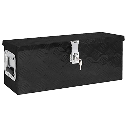 Festnight Alu Transportbox Wasserdicht Transportkiste Alu Allzweck-Aufbewahrungsbox aus Aluminium Aufbewahrungsbox Sicherheitsschloss Schwarz 60x23,5x23 cm von Festnight