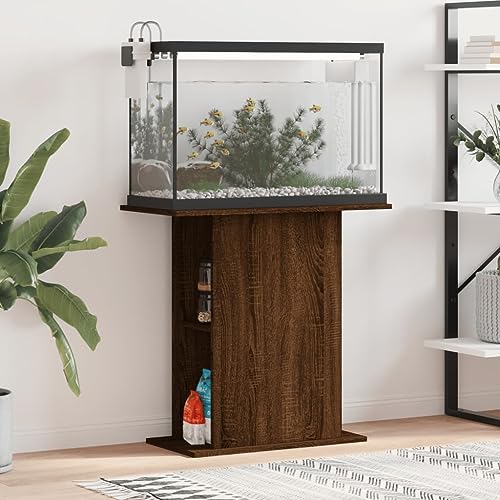 Festnight Aquarium Unterschrank mit Stauraum Aquariumständer 36 x 75 x 72.5cm Aquariumschrank mit Fächer Braune Eiche Aquarium Mit Unterschrank Aquarium Stand Aquarium Tisch Ständer für Aquarium Holz von Festnight