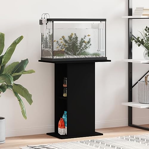 Festnight Aquarium Unterschrank mit Stauraum Aquariumständer 60.5 x 36 x 72.5 cm Aquariumschrank mit Fächer Schwarz Aquarium Mit Unterschrank Aquarium Stand Aquarium Tisch Ständer für Aquarium Holz von Festnight