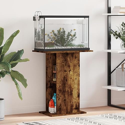 Festnight Aquarium Unterschrank mit Stauraum Aquariumständer 60.5x36x72.5 cm Aquariumschrank mit Fächer Räuchereiche Aquarium Mit Unterschrank Aquarium Stand Aquarium Tisch Ständer für Aquarium Holz von Festnight