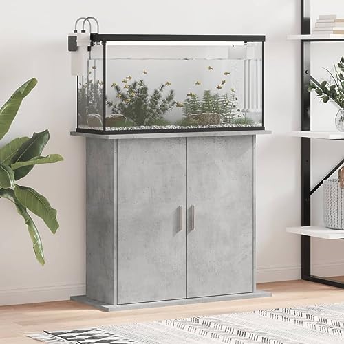 Festnight Aquarium Unterschrank mit Stauraum Aquariumständer 81 x 36 x 73 cm Aquariumschrank mit Fächer Betongrau Aquarium Mit Unterschrank Aquarium Stand Aquarium Tisch Ständer für Aquarium Holz von Festnight