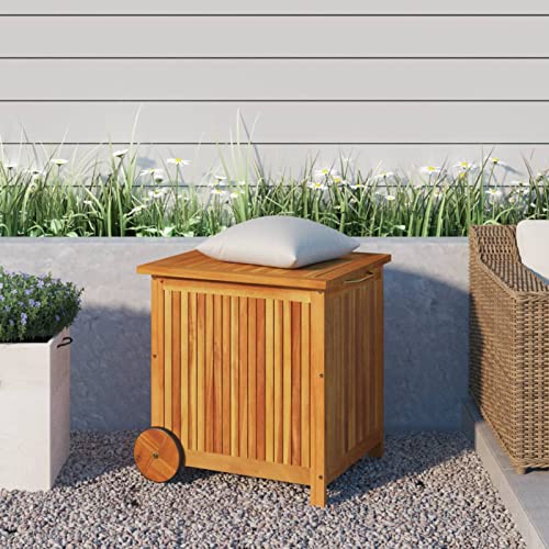 Festnight Auflagenbox Holz Garten Gartenbox mit Rollen Kissenbox Kissentruhe Massivholz Aufbewahrungsbox Gartentruhe Truhenbank Sitztruhe Truhe für Indoor und Outdoor Massivholz Akazie von Festnight