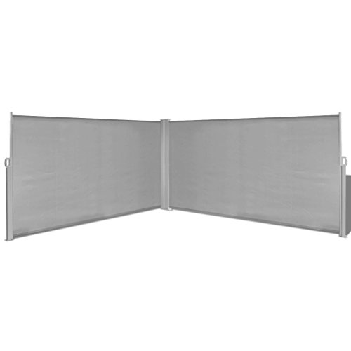 Festnight Ausziehbare Seitenmarkise 160x600 cm Grau Markise Sichtschutz Sonnenschutz für Balkon Terrasse von Festnight