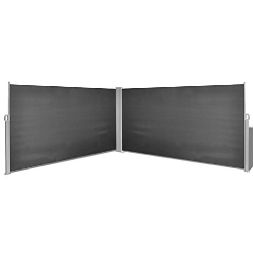 Festnight Ausziehbare Seitenmarkise 160x600 cm Schwarz Markise Sichtschutz Sonnenschutz für Balkon Terrasse von Festnight