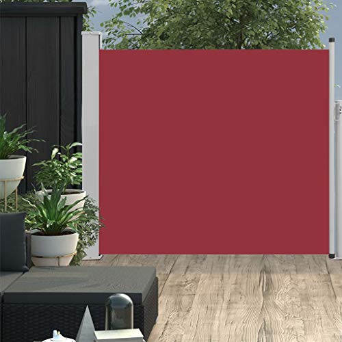 Festnight Ausziehbare Seitenmarkise Sonnenschutz Sichtschutz Windschutz 100x300 cm Rot von Festnight