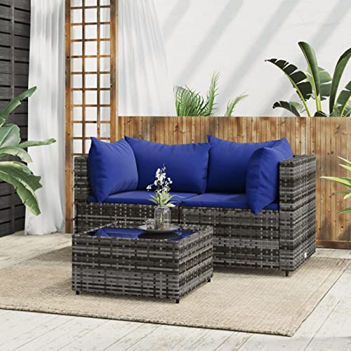 Festnight Balkon Sofa Rattan 2 Sitzer Gartensofa Balkonmöbel Keiner Balkon Garten Lounge Gartenmöbel Set Klein Gartenlounge Loungemöbel Terrasse Terrassenmöbel von Festnight