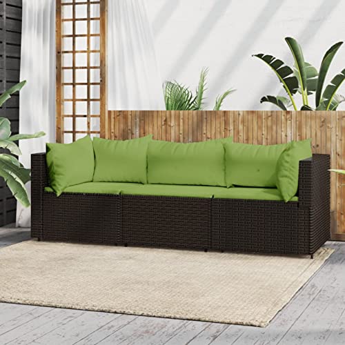 Festnight Balkon Sofa Rattan 3 Sitzer Gartensofa Balkonmöbel Keiner Balkon Garten Lounge Gartenmöbel Set Klein Gartenlounge Loungemöbel Terrasse Terrassenmöbel von Festnight