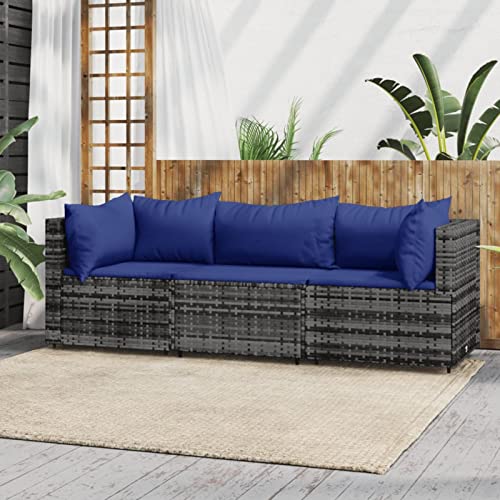 Festnight Balkon Sofa Rattan 4 Sitzer Gartensofa Lounge Gartenmöbel Set Klein Balkonmöbel Keiner Balkon Garten Gartenlounge Loungemöbel Terrasse Terrassenmöbel von Festnight