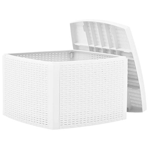Festnight Beistelltisch Weiß 54×54×36,5 cm Kunststoff mit praktischem Stauraum für Erfrischungen Couchtisch Teetisch Gartentisch Balkontisch von Festnight