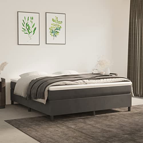 Festnight Bett ohne Kopfteil 160x200 cm Jugendbett Bettgestell Doppelbett Einzelbett Polsterbett Samt Gästebett Bettrahmen Schlafzimmer Bett Jugendzimmer von Festnight