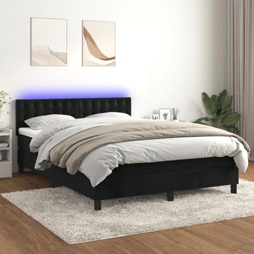 Festnight Boxspringbett 140 x 200 mit matratze und Led Bett 140x200 mit matratze und lattenrost Polsterbet 140x200 Bett mit LED Beleuchtung & kopfteil -Schwarz-140 x 200 cm Festnight Boxspringbett 140 x 200 mit matratze und Led Bett 140x200 mit matratze und lattenrost Polsterbet 140x200 Bett mit LED Beleuchtung & kopfteil -Schwarz-140 x 200 cm von Festnight