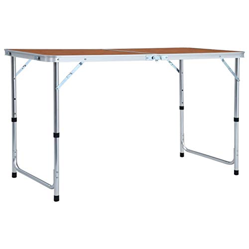 Festnight Campingtisch Klappbar Höhenverstellbar 120x60 cm Klapptisch Camping Tisch Falttisch Aluminium Tragbar Leicht Beistelltisch Faltbar Gartentisch Belastbarkeit: 30 bis 50 kg von Festnight