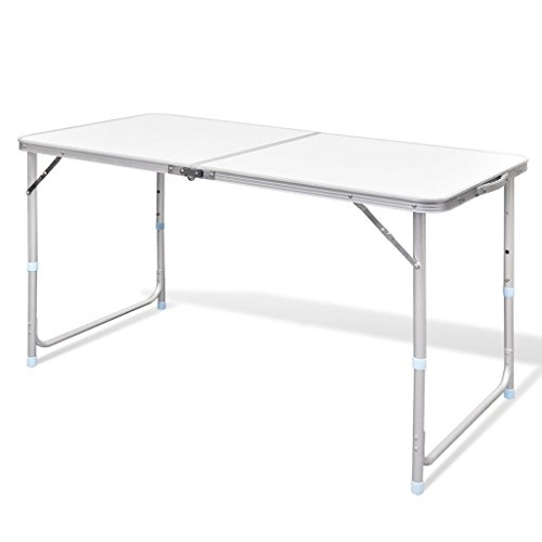 Festnight Campingtisch Klapptisch Zusammenklappbar Tisch Gartentisch aus Aluminium mit Tragegriff H?henverstellbar 120 x 60 cm von Festnight