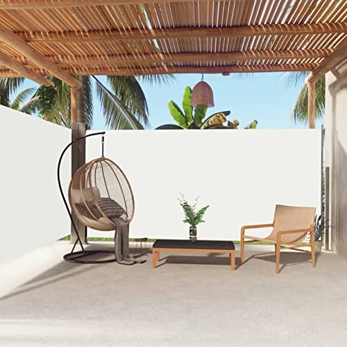 Festnight Doppelseitenmarkise 180x600 cm Doppel Seitenmarkise Ausziehbar Sichtschutz Garten Sonnenschutz Terrasse Sichtschutz Balkon Seitenwand Windschutz Außen Doppelmarkise Creme von Festnight