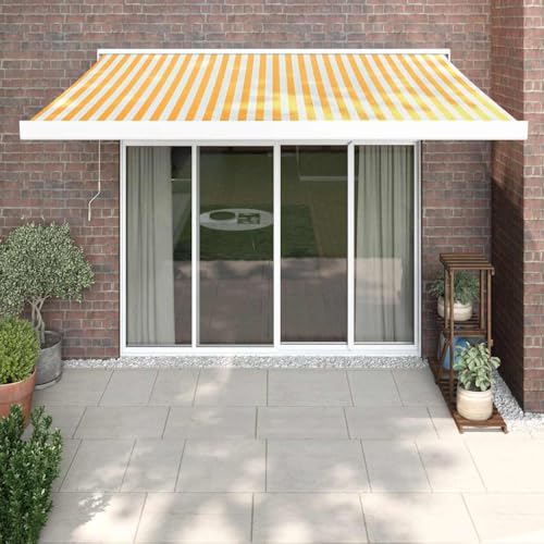 Festnight Elektrische Markise 3,5x2,5 m Elektrisch Automatisch Gelenkarmmarkise 250 Breit Sonnenmarkise Terrasse Gelenkmarkise mit Handkurbel Terassenmarkise Kassettenmarkise von Festnight