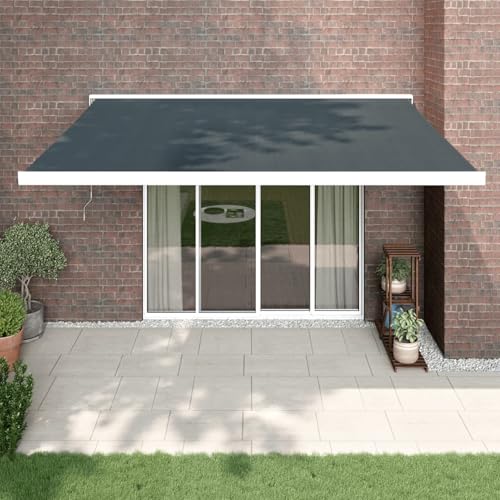 Festnight Elektrische Markise 4x3 m Elektrisch Automatisch Gelenkarmmarkise 300 Breit Sonnenmarkise Terrasse Gelenkmarkise mit Handkurbel Terassenmarkise Kassettenmarkise von Festnight