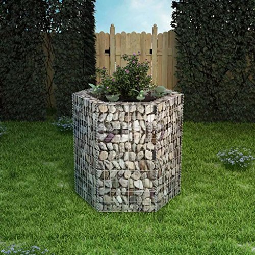 Festnight Gabionen Hochbeet Metall Gabionenkorb Steingabione Hochbeete für Garten Balkon Terrasse Pflanzkorb Steinkorb Ziergabione Pflanzkasten Pflanzkübel Blumenkasten 100x90x100 cm von Festnight