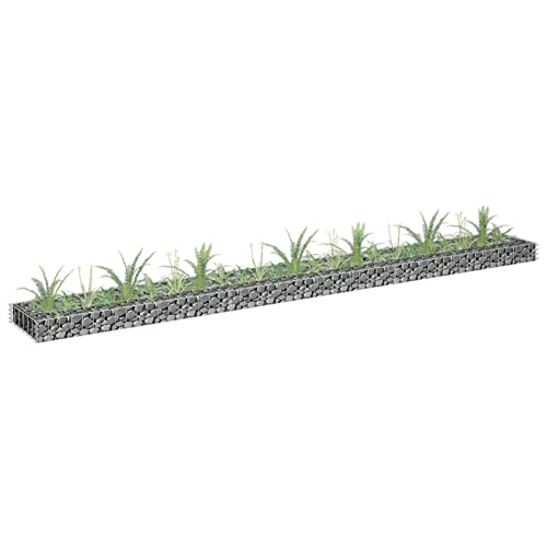 Festnight Gabionen Hochbeet Metall Gabionenkorb Steingabione Hochbeete für Garten Balkon Terrasse Pflanzkorb Steinkorb Ziergabione Pflanzkasten Pflanzkübel Blumenkasten 270x30x10 cm von Festnight