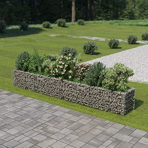Festnight Gabionen Hochbeet Metall Gabionenkorb Steingabione Hochbeete für Garten Balkon Terrasse Pflanzkorb Steinkorb Ziergabione Pflanzkasten Pflanzkübel Blumenkasten 360x50x50 cm von Festnight
