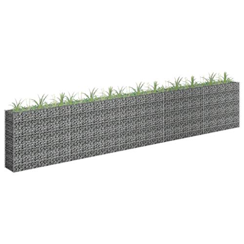 Festnight Gabionen Hochbeet Metall Gabionenkorb Steingabione Hochbeete für Garten Balkon Terrasse Pflanzkorb Steinkorb Ziergabione Pflanzkasten Pflanzkübel Blumenkasten 450x30x90 cm von Festnight