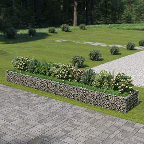 Festnight Gabionen Hochbeet Metall Gabionenkorb Steingabione Hochbeete für Garten Balkon Terrasse Pflanzkorb Steinkorb Ziergabione Pflanzkasten Pflanzkübel Blumenkasten 540x90x50 cm von Festnight