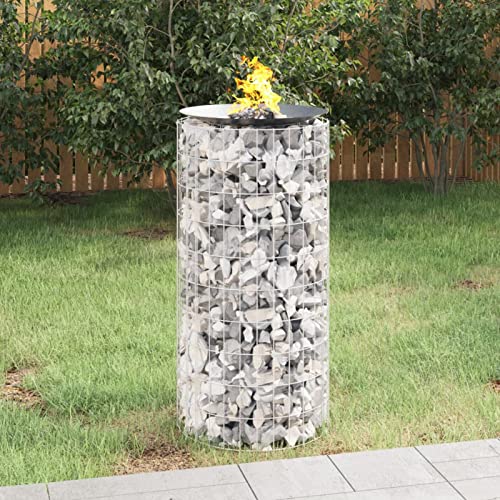 Festnight Gabionen Hochbeet Rund 50x100 cm Gabionenkorb Grillstelle Feuerstelle Steinkorb Pflanzkübel Drahtkorb Feuerschale Metall für Garten Blumenkasten Pflanzkasten Gartendeko von Festnight