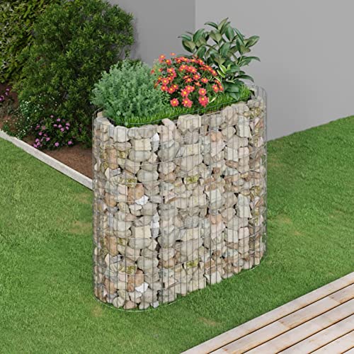 Festnight Gabionen Hochbeet Steinkorb 120x50x100 cm Gabionenkorb Steingabione Pflanzkorb Pflanzkübel Blumenkasten Verzinkter Stahl Hochbeete Metall für Garten Gemüsebeet Kräuterbeet von Festnight