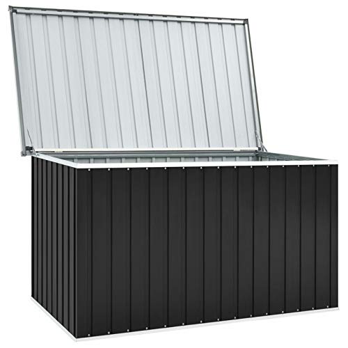 Festnight Gartenbox Wasserdicht Groß Metall Auflagenbox XXL Garten Aufbewahrungsbox Draußen Kissenbox Gerätebox Gartentruhe Terrasse Balkon Outdoor Indoor, Anthrazit 171x99x93 cm von Festnight