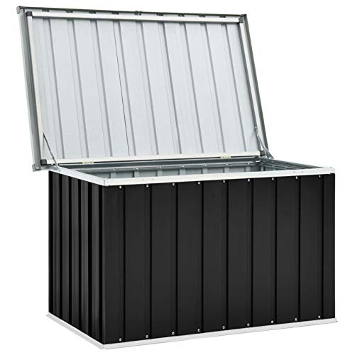 Festnight Gartenbox Wasserdicht Metall Auflagenbox Garten-Aufbewahrungsbox Große Kissen Werkzeugkasten Gartenbox Balkonschrank Gartentruhe Kissenbox Anthrazit 109 x 67 x 65 cm von Festnight