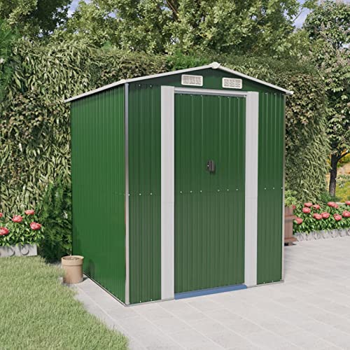 Festnight Gartenhaus Metall Geräteschuppen XXL Fahrradgarage Geräteschuppen Gartenschuppen Gerätehäuser Metallgerätehaus 192x191x223 cm Grün von Festnight